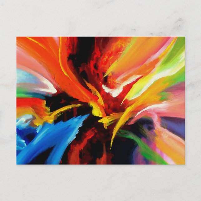 Carte Postale Peinture acrylique tendance Modèle Abstrait modern (Devant)