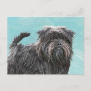 Carte Postale Peinture Affenpinscher - Joli art original chien