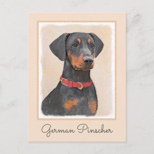 Carte Postale Peinture allemande Pinscher peinture art animal or