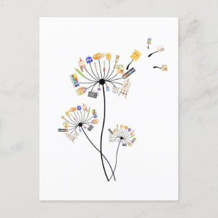 Carte Postale Peinture Amateurs Dandelion Cadeau Pour Peintres A