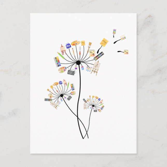 Carte Postale Peinture Amateurs Dandelion Cadeau Pour Peintres A (Devant)