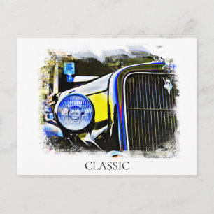 Carte Postale *~* Peinture Antique Vintage Classique de Voiture 
