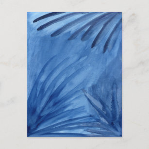 Carte postale Peinture aquarelle Abstraite Blue Ra