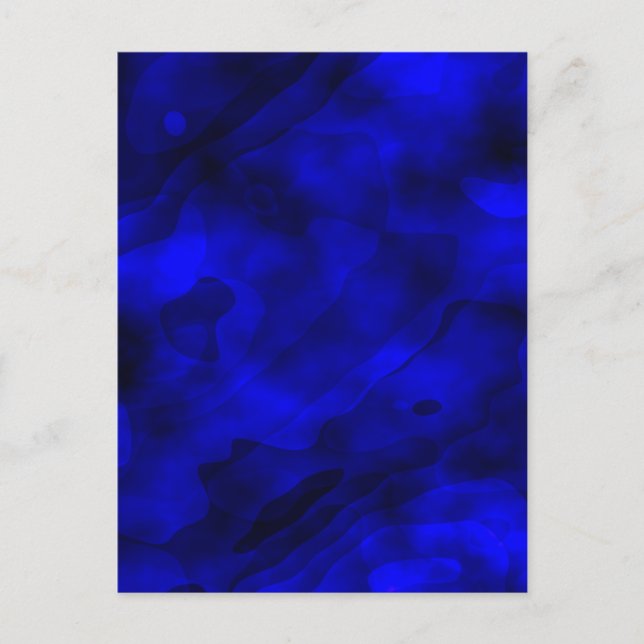 Carte Postale Peinture Aquarelle Bleue Abstraite (Devant)