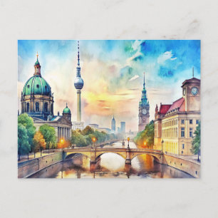 Carte Postale Peinture aquarelle de Berlin