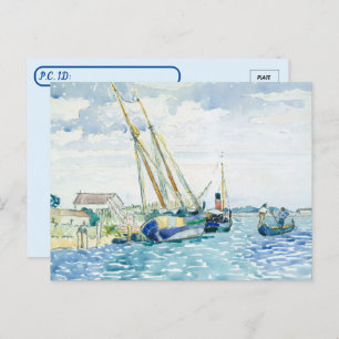 Carte Postale Peinture aquarelle de la scène marine du passage à