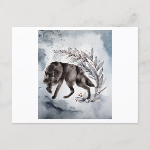 Carte Postale Peinture aquarelle de loup
