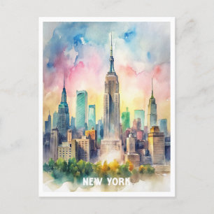 Carte Postale Peinture aquarelle de New York