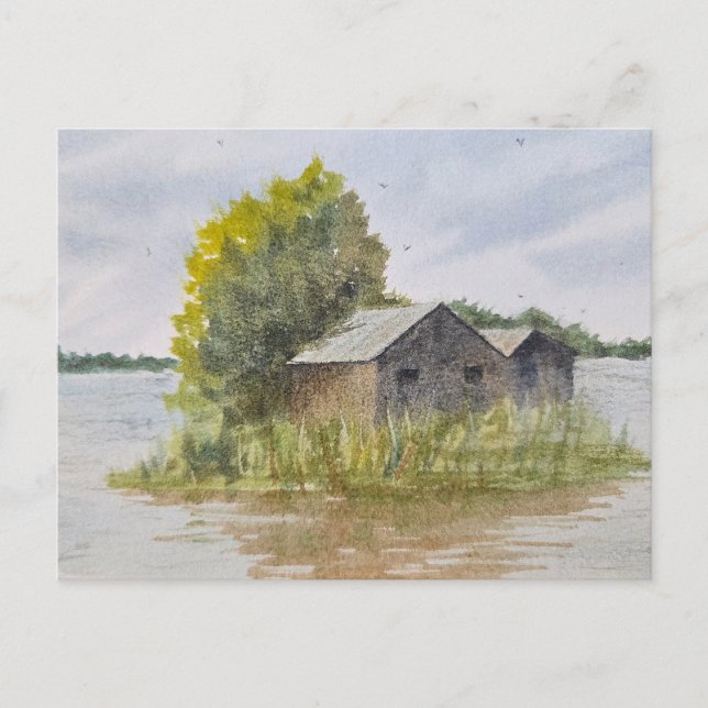 Carte Postale Peinture aquarelle de paysage  (Devant)