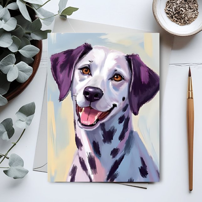 Carte Postale Peinture aquarelle du chien dalmate (Créateur téléchargé)