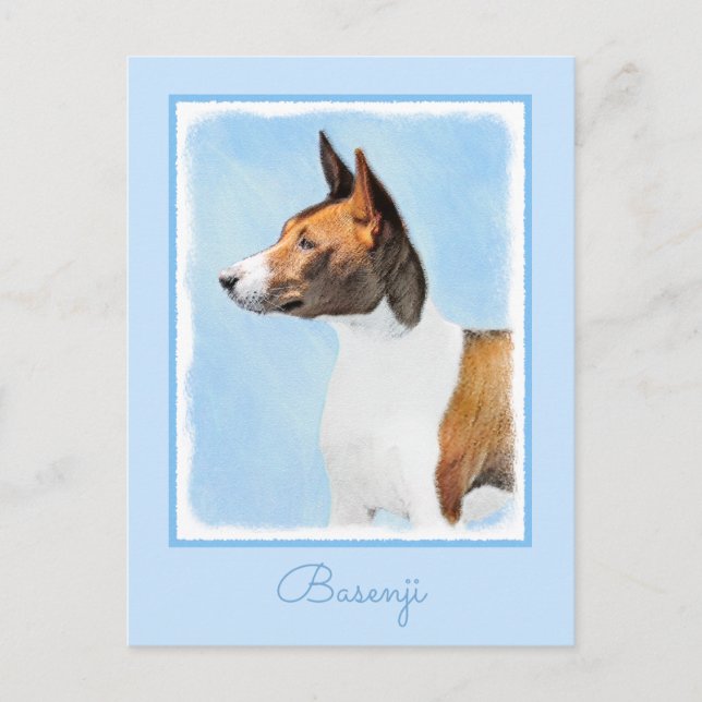 Carte Postale Peinture Basenji - Belle Art Original (Devant)