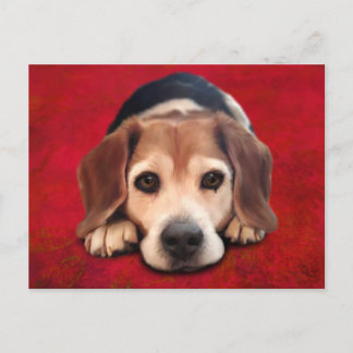Carte Postale Peinture beagle Art Chien Art