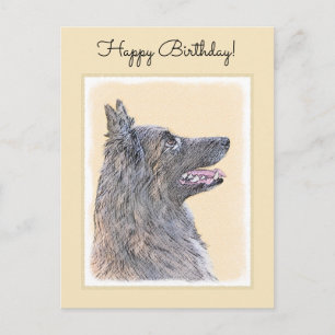 Carte Postale Peinture belge Tervuren - Cute Original Chien Art