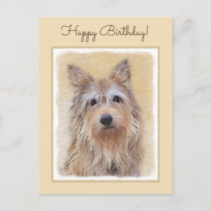 Carte Postale Peinture Berger Picard - Joli art original chien