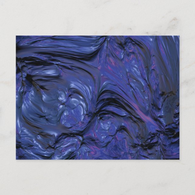 Carte Postale Peinture bleu violet colorée avec texture lourde (Devant)