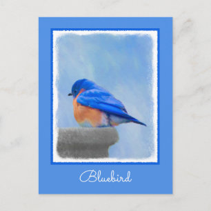 Carte Postale Peinture Bluebird - Art original pour oiseaux