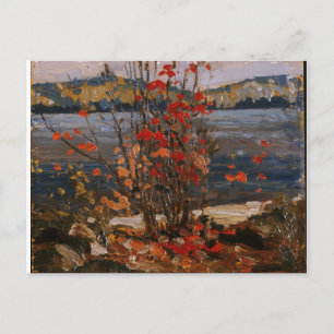 Carte Postale Peinture canadienne - Lac et arbre rouge de Tom Th