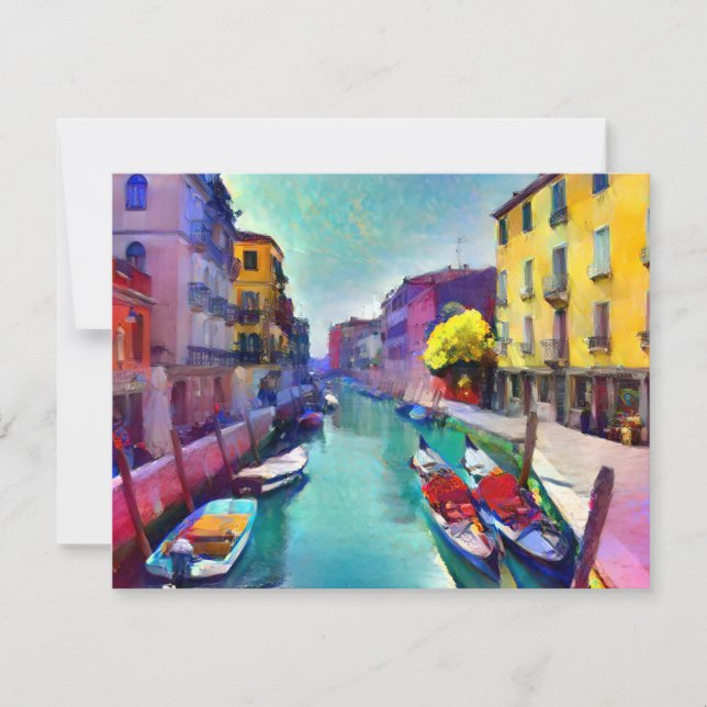 Carte postale Peinture Canal vénitienne (Devant)