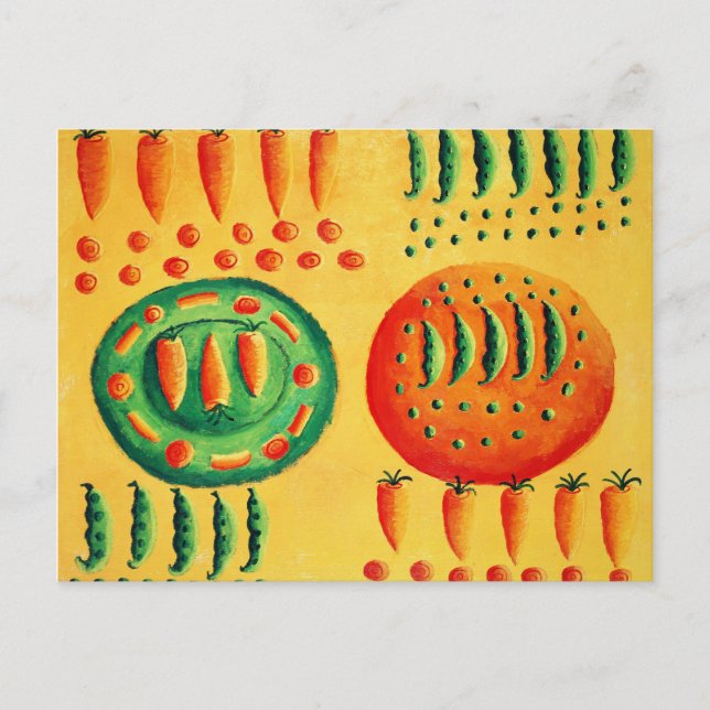 Carte Postale Peinture Carottes et Pois (Devant)