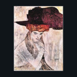 Carte Postale Peinture célèbre de Gustav Klimt, Der Schwarze Hut<br><div class="desc">OEuvre populaire de Gustav Klimt,  Der Schwarze Hut,  1910</div>
