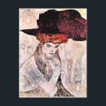 Carte Postale Peinture célèbre de Gustav Klimt, Der Schwarze Hut<br><div class="desc">OEuvre populaire de Gustav Klimt,  Der Schwarze Hut,  1910</div>