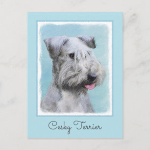 Carte Postale Peinture Cesky Terrier - Cute Original Chien Art