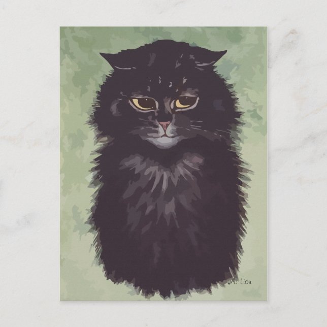 Carte Postale Peinture chat persan n° 2 (Devant)
