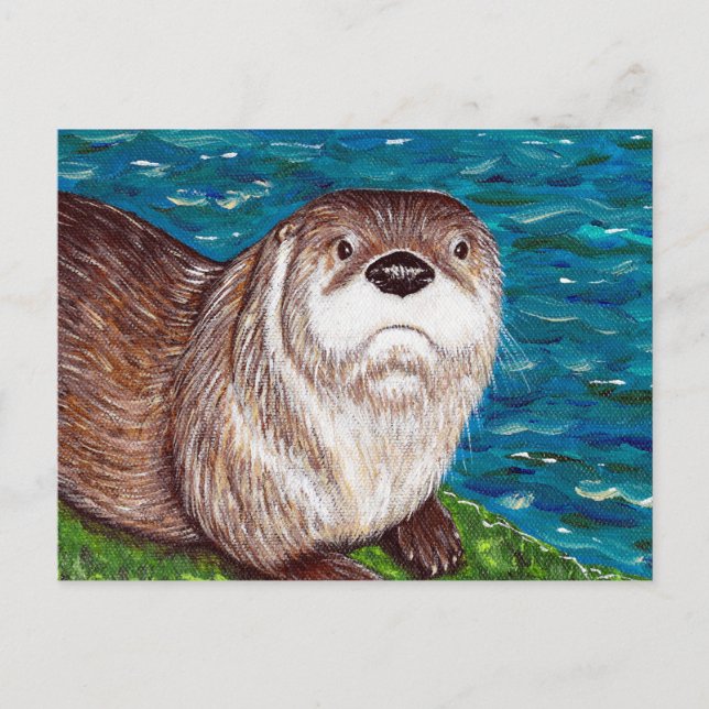 Carte Postale Peinture Cheeky River Otter (Devant)