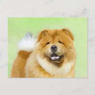Carte Postale Peinture Chow Chow - Joli art original chien