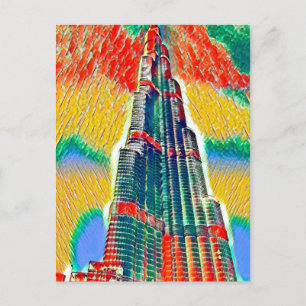 Carte Postale Peinture colorée Burj Khalifa