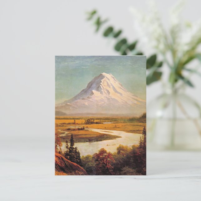 Carte Postale Peinture d'Albert Bierstadt, Mont Rainier, (Debout devant)