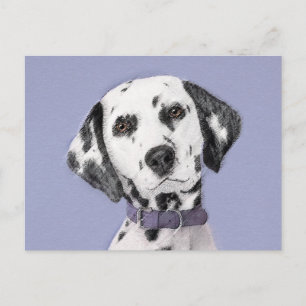 Carte Postale Peinture Dalmatienne - Beau art original de chien