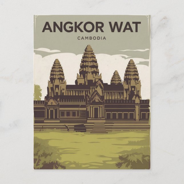 Carte Postale Peinture d'Angkor Vat Cambodge (Devant)
