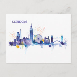 Carte Postale Peinture d'aquarelle d'art londonien