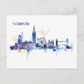 Carte Postale Peinture d'aquarelle d'art londonien