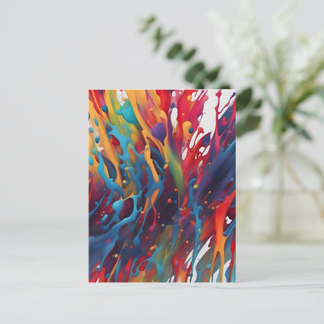Carte Postale Peinture d'art abstrait (Debout devant)