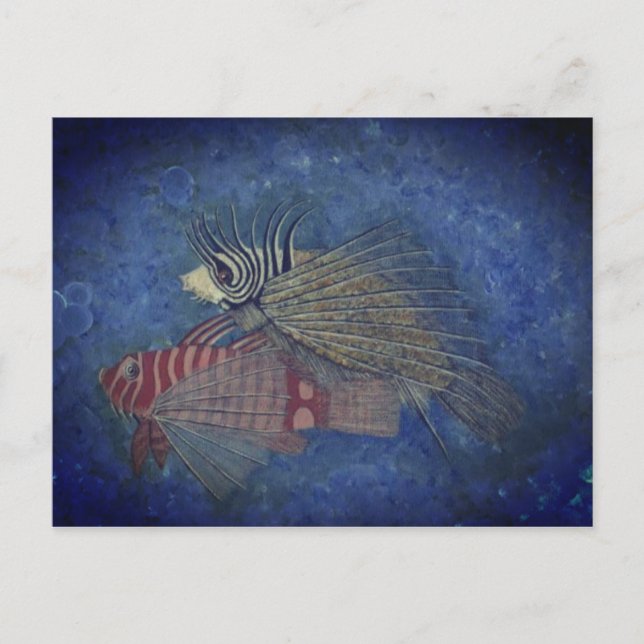 Carte Postale Peinture d'art de poisson chanceux (Devant)