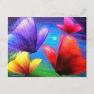 Carte Postale Peinture d'art papillon - Multi