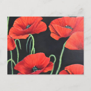 Carte Postale Peinture d'art Red Poppies