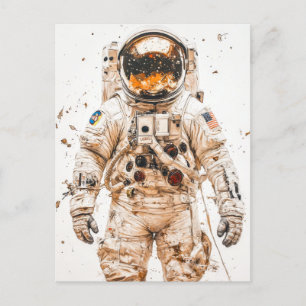 Carte Postale Peinture d'astronaute