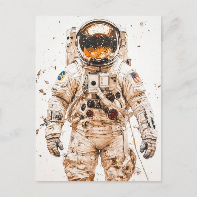 Carte Postale Peinture d'astronaute (Devant)