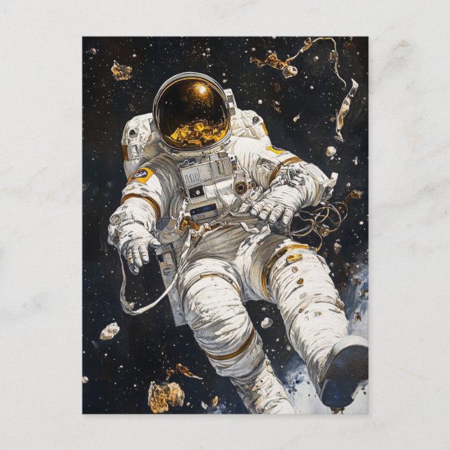 Carte Postale Peinture d'astronaute (Devant)