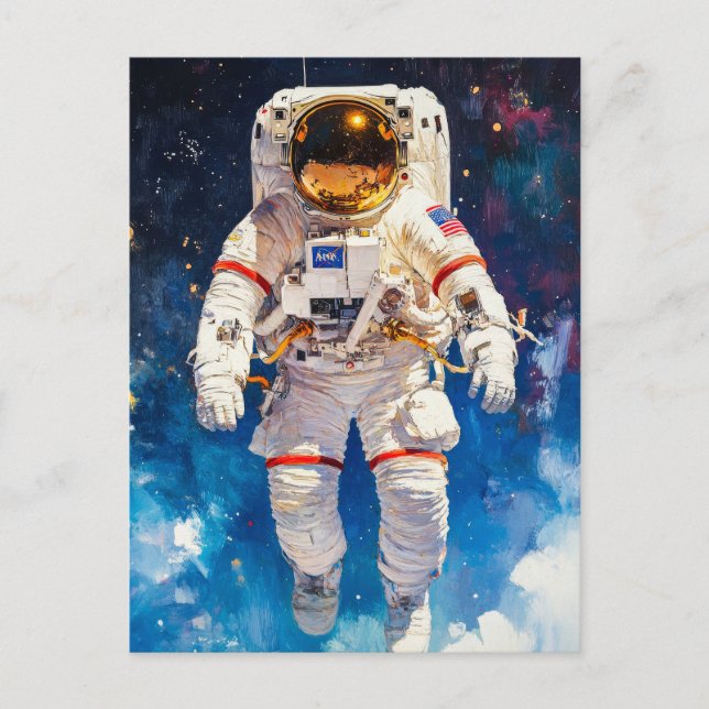 Carte Postale Peinture d'astronaute (Devant)