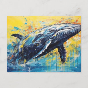 Carte Postale Peinture de baleine d'art moderne