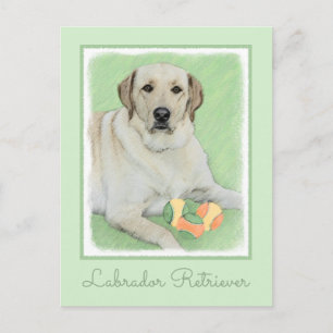 Carte Postale Peinture de balles de tennis et de retrieur du Lab
