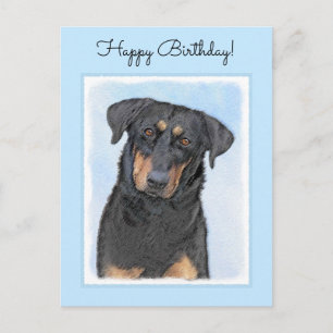 Carte Postale Peinture de Beauceron - Cute Original Chien Art