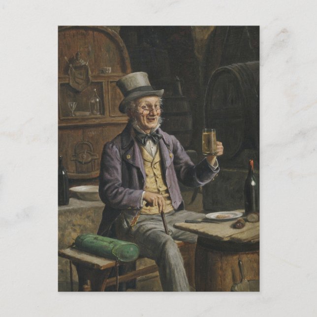 Carte Postale Peinture de bière à boire (Devant)