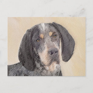 Carte Postale Peinture de Bluetick Coonhound - Chien Original Mi