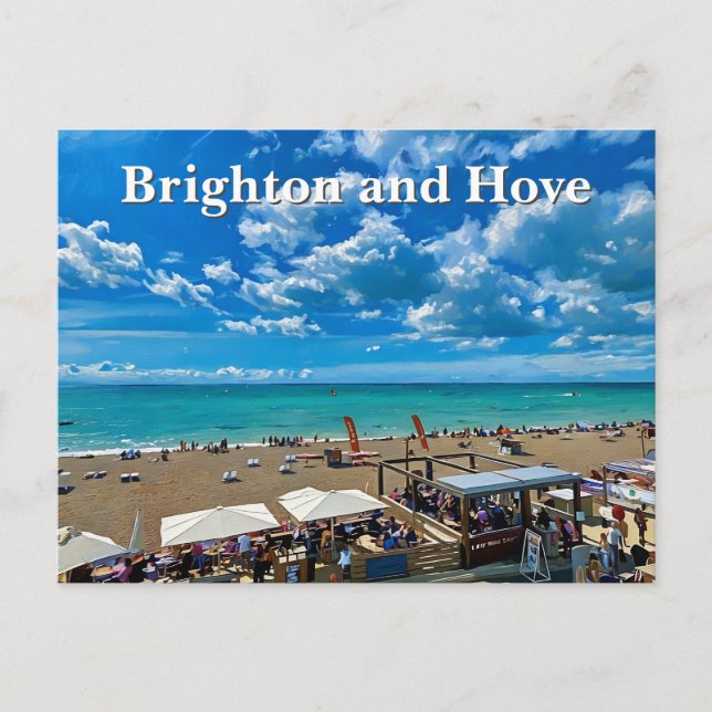 Carte Postale Peinture de Brighton et Hove Beach (Devant)