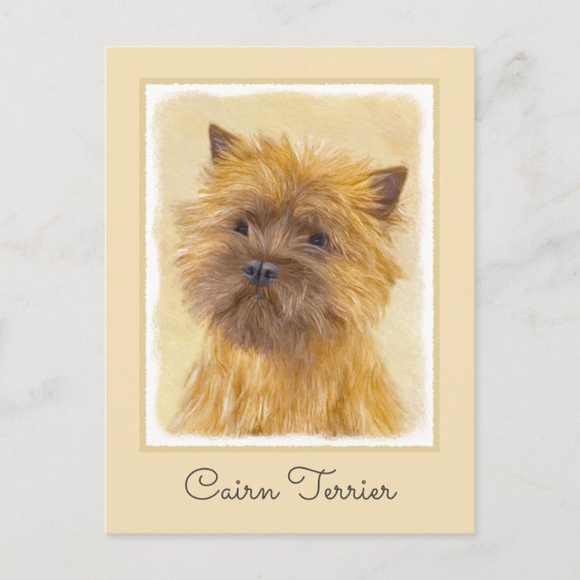 Carte Postale Peinture de Cairn Terrier - Cute Original Chien Ar (Devant)